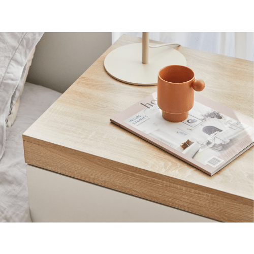 White and 2024 natural bedside table